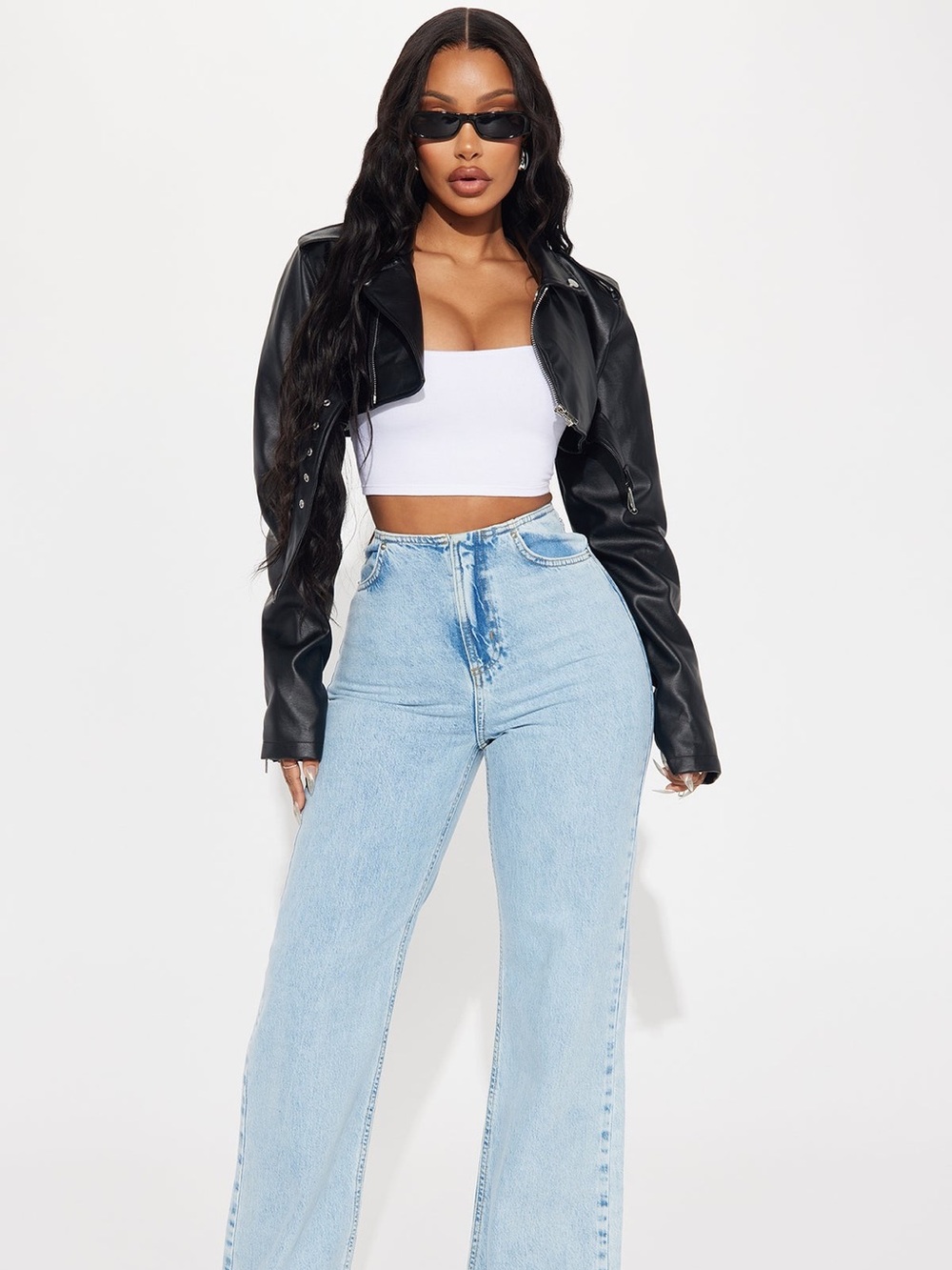 Fashion Nova Cropped Leather Jacket
